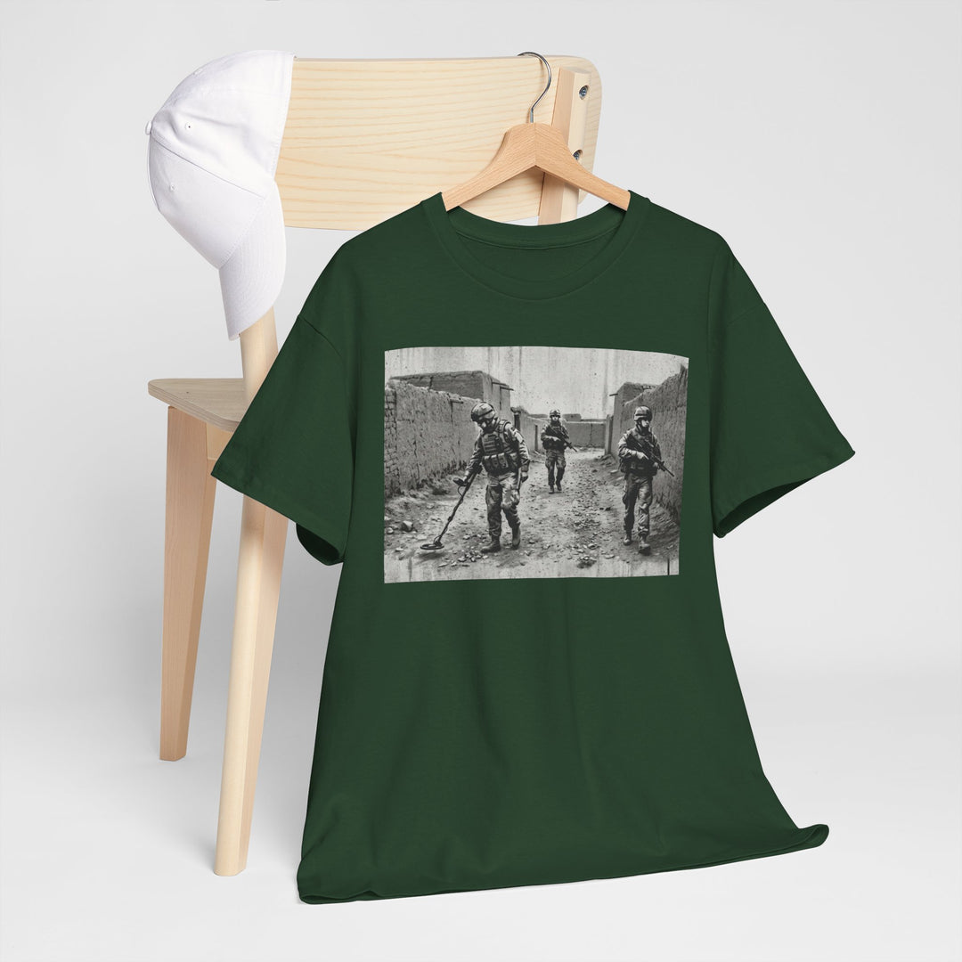 Helmand Vallon Patrol T-Shirt - Vintage Military Graphic Tee - Black &amp; White