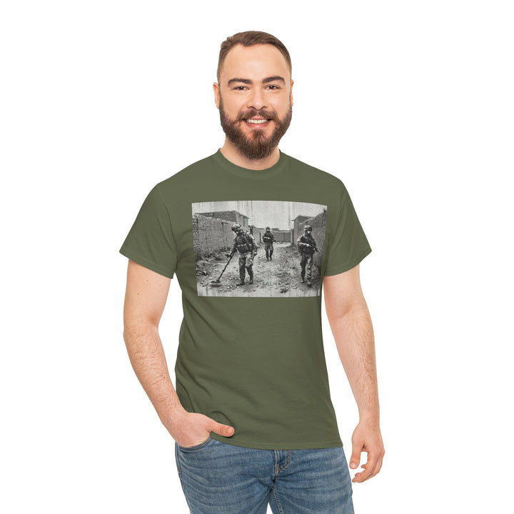 Helmand Vallon Patrol T-Shirt - Vintage Military Graphic Tee - Black &amp; White