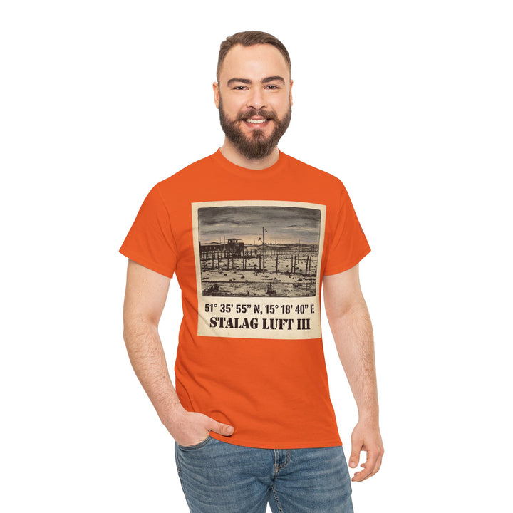 WW2 Stalag Luft III Coordinates Vintage Photo Tee