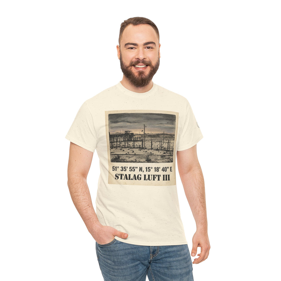 WW2 Stalag Luft III Coordinates Vintage Photo Tee