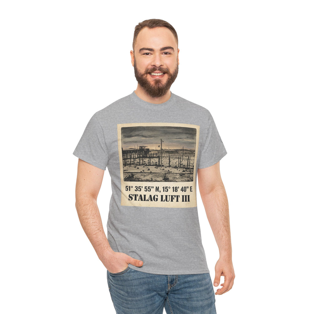WW2 Stalag Luft III Coordinates Vintage Photo Tee