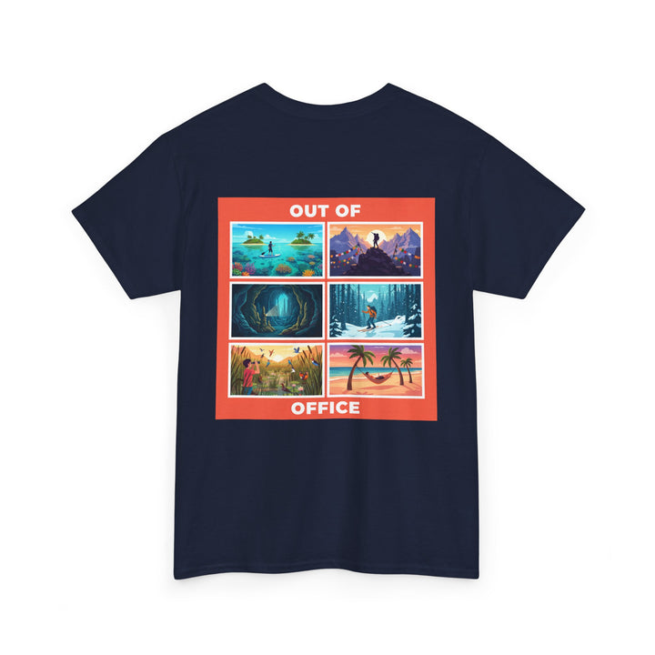 Out of Office Tee — Retro Travel Scenes Vacation Graphic T-Shirt
