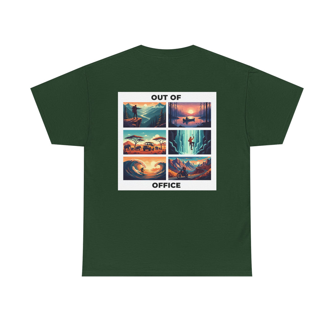 Out of Office Vacation Scenes Tee — Wanderlust Travel Graphic T-Shirt