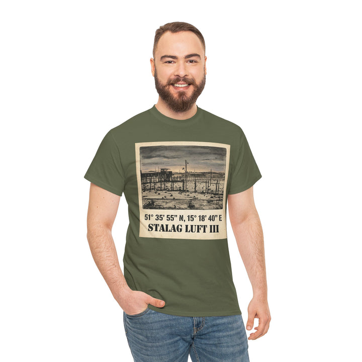 WW2 Stalag Luft III Coordinates Vintage Photo Tee