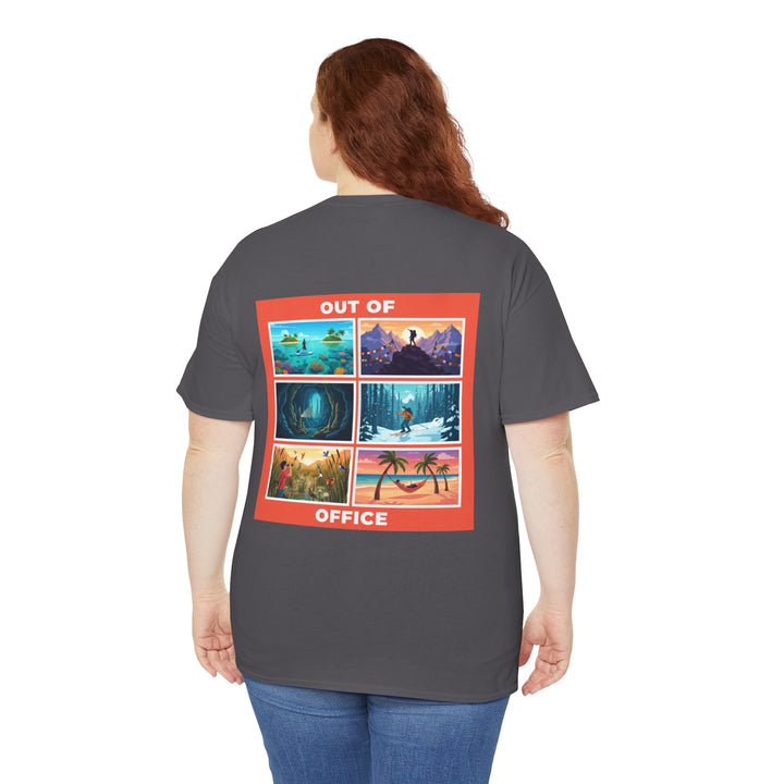 Out of Office Tee — Retro Travel Scenes Vacation Graphic T-Shirt