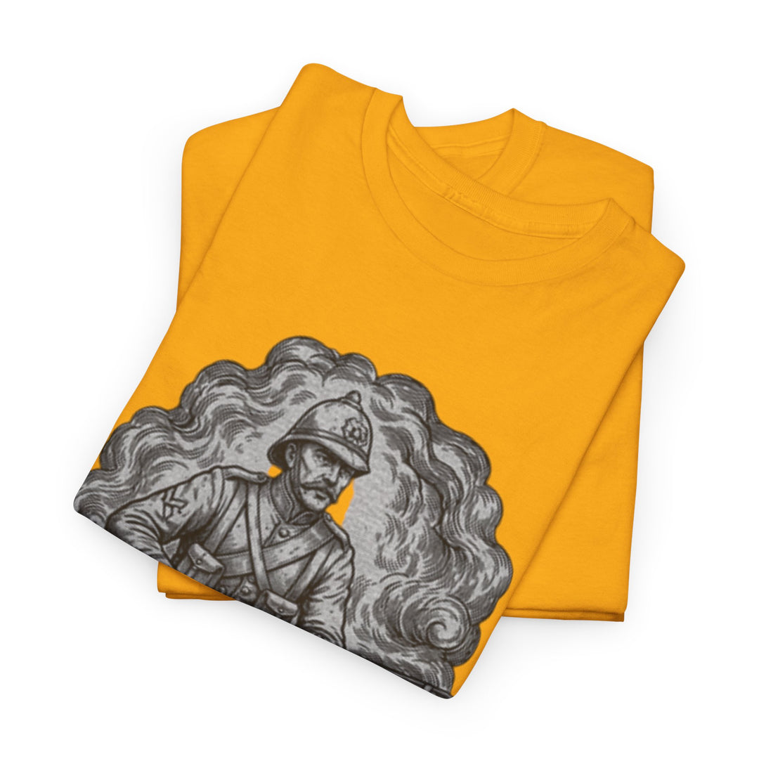 Soldier 1879 T-Shirt featuring a vintage Rorke’s Drift–style rifleman illustration. A bold Anglo-Zulu War tribute design.