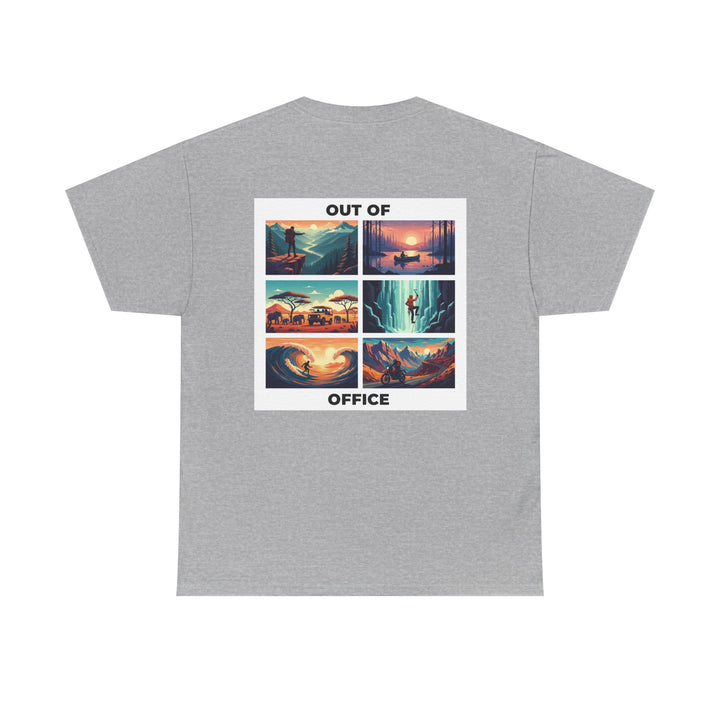 Out of Office Vacation Scenes Tee — Wanderlust Travel Graphic T-Shirt