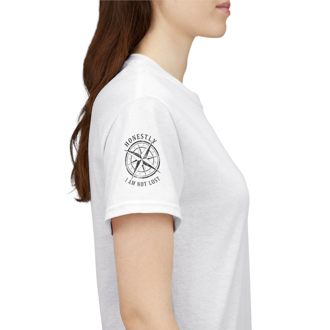 Honestly I am not lost Gallus Minimal Logo Tee — White Graphic T-Shirt