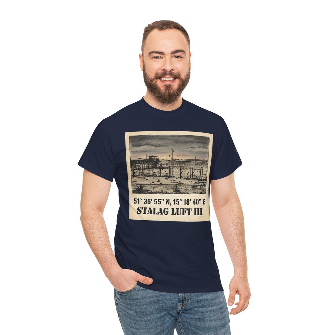 WW2 Stalag Luft III Coordinates Vintage Photo Tee