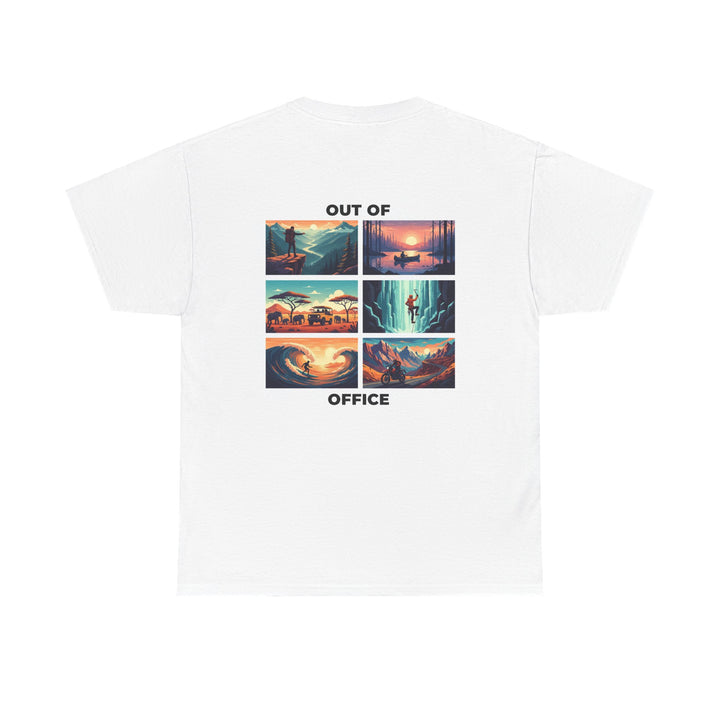 Out of Office Vacation Scenes Tee — Wanderlust Travel Graphic T-Shirt