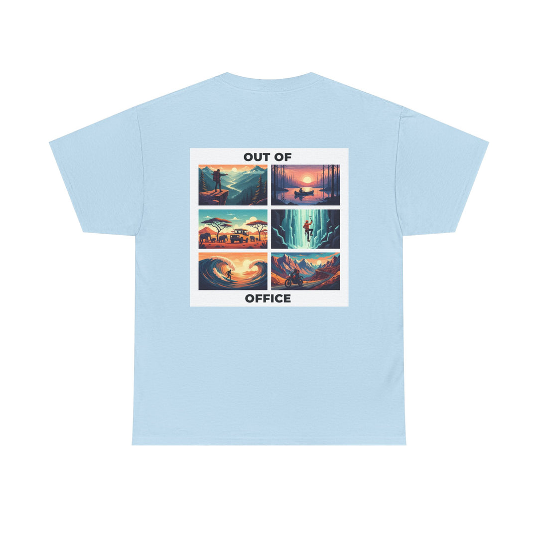 Out of Office Vacation Scenes Tee — Wanderlust Travel Graphic T-Shirt