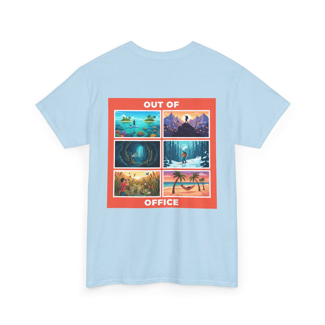 Out of Office Tee — Retro Travel Scenes Vacation Graphic T-Shirt