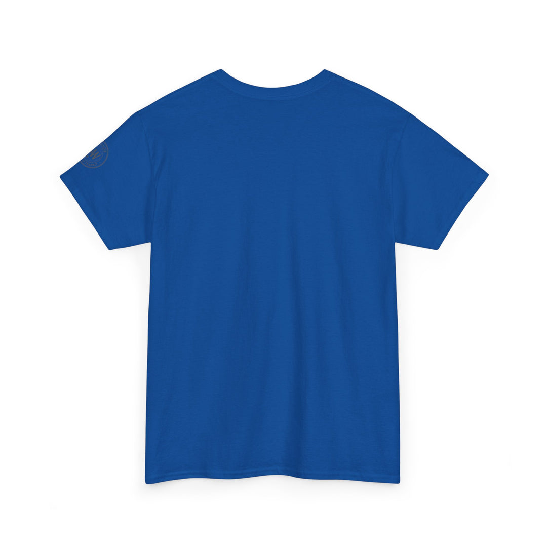 Blue short-sleeve t-shirt by S&amp;W Gallus, featuring a simple crew neck and a logo on the left sleeve.
