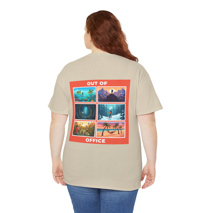 Out of Office Tee — Retro Travel Scenes Vacation Graphic T-Shirt