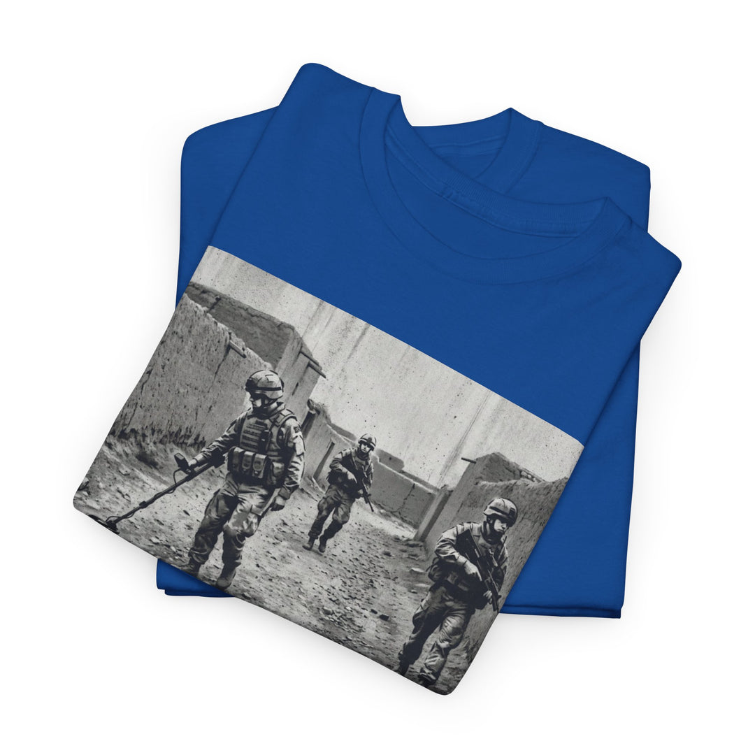 Helmand Vallon Patrol T-Shirt - Vintage Military Graphic Tee - Black &amp; White