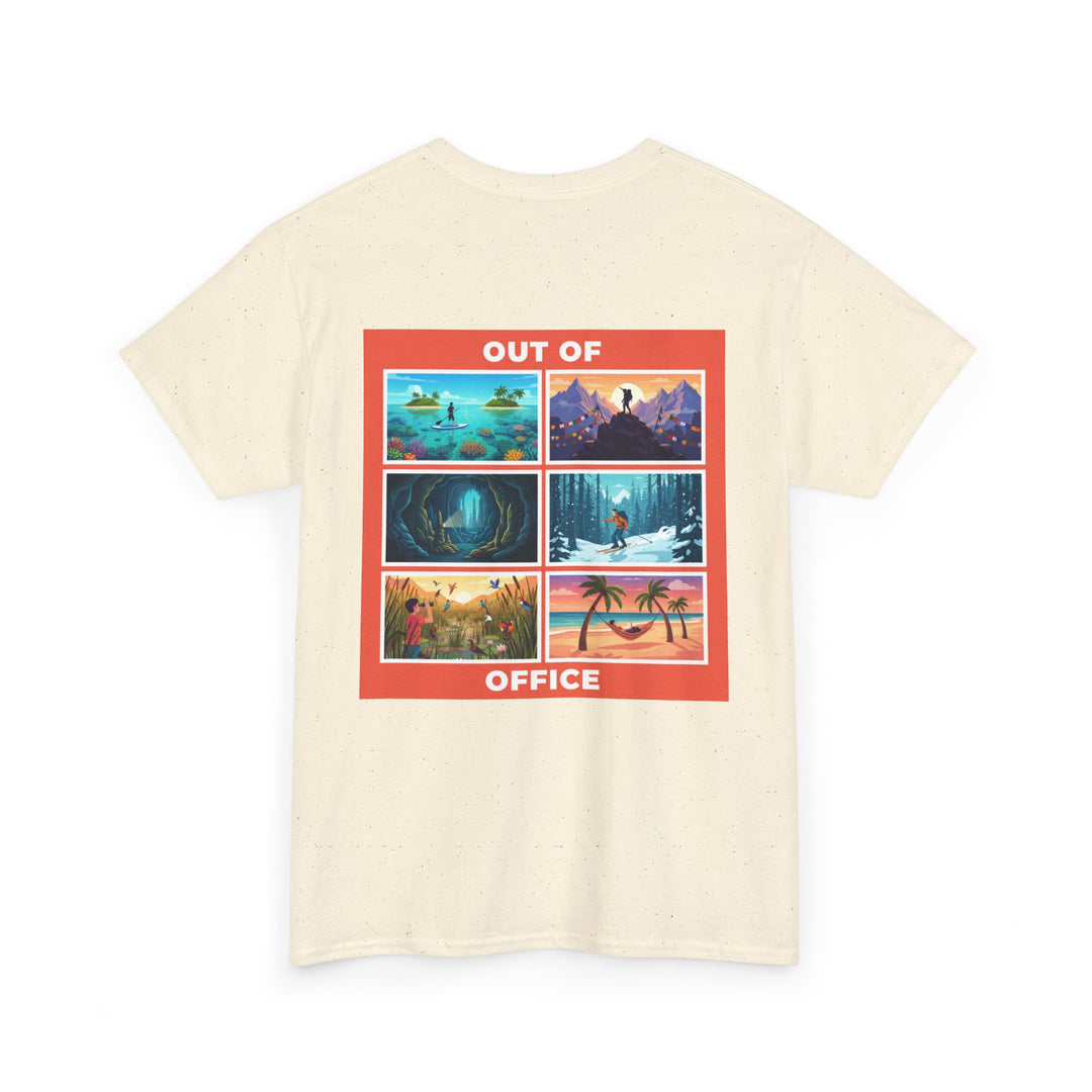 Out of Office Tee — Retro Travel Scenes Vacation Graphic T-Shirt