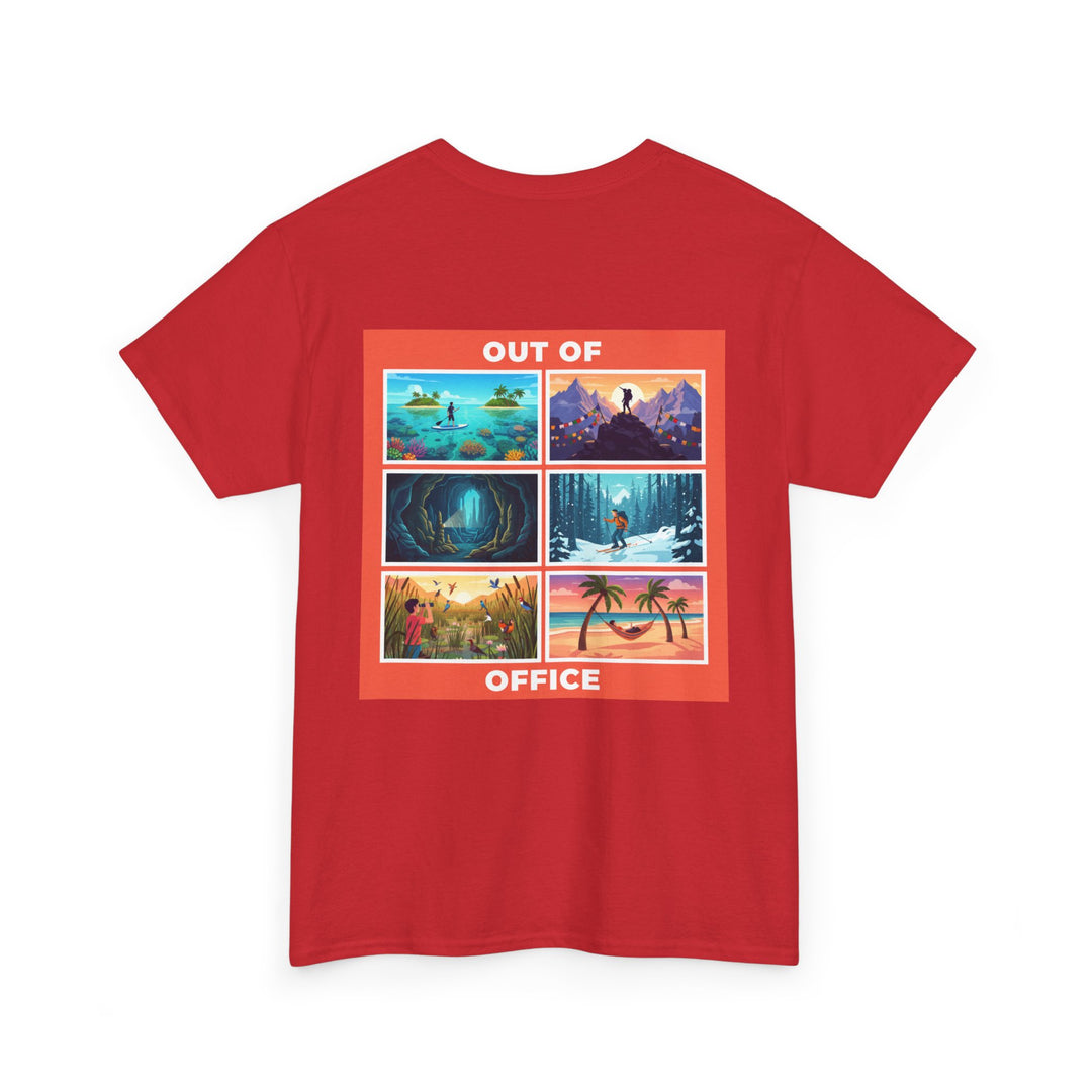 Out of Office Tee — Retro Travel Scenes Vacation Graphic T-Shirt