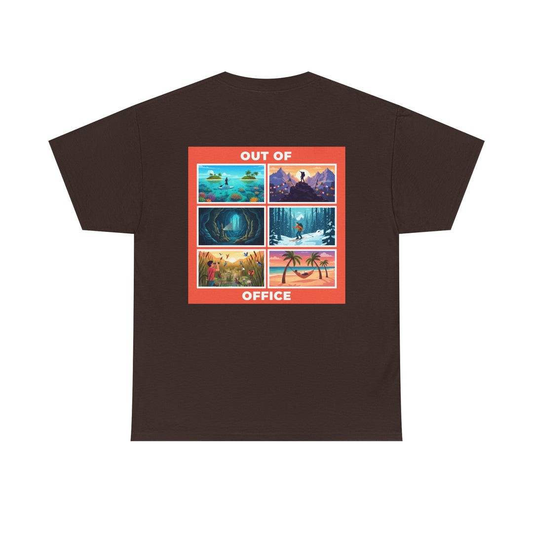 Out of Office Tee — Retro Travel Scenes Vacation Graphic T-Shirt