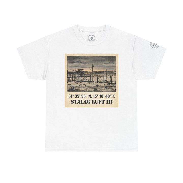 WW2 Stalag Luft III Coordinates Vintage Photo Tee