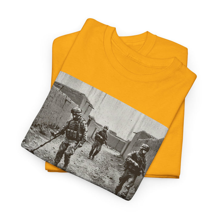 Helmand Vallon Patrol T-Shirt - Vintage Military Graphic Tee - Black &amp; White