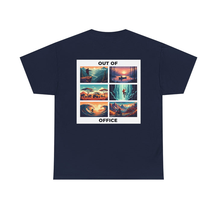 Out of Office Vacation Scenes Tee — Wanderlust Travel Graphic T-Shirt