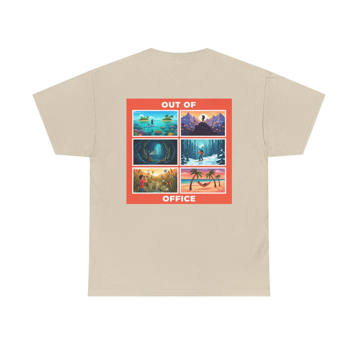 Out of Office Tee — Retro Travel Scenes Vacation Graphic T-Shirt