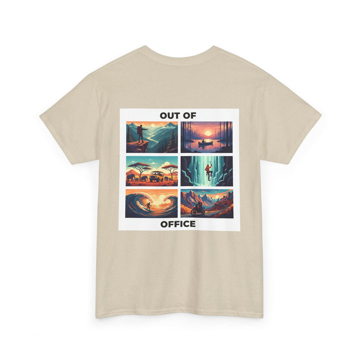 Out of Office Vacation Scenes Tee — Wanderlust Travel Graphic T-Shirt