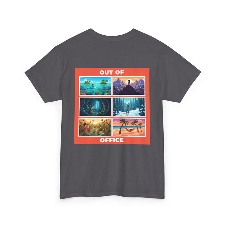 Out of Office Tee — Retro Travel Scenes Vacation Graphic T-Shirt
