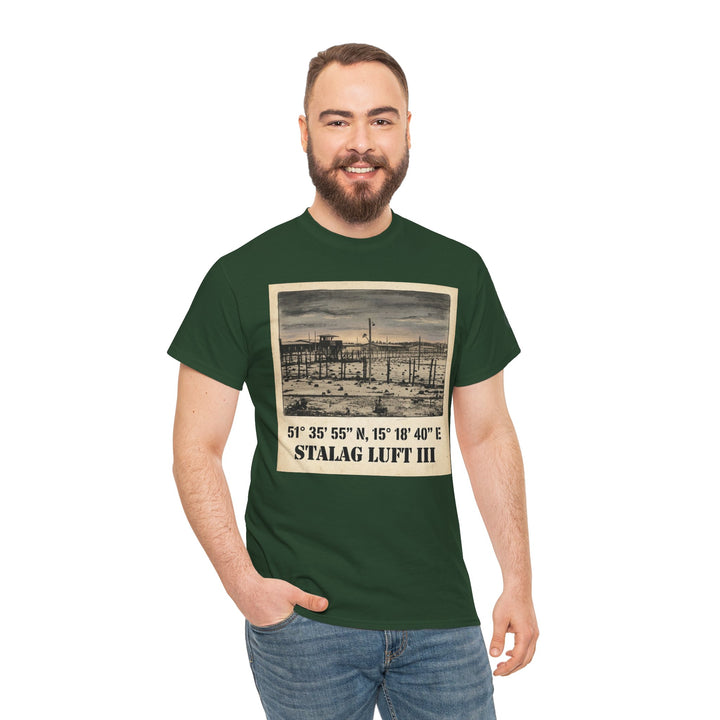WW2 Stalag Luft III Coordinates Vintage Photo Tee