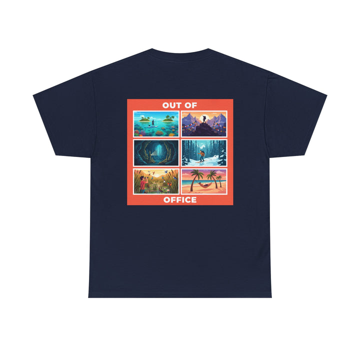 Out of Office Tee — Retro Travel Scenes Vacation Graphic T-Shirt
