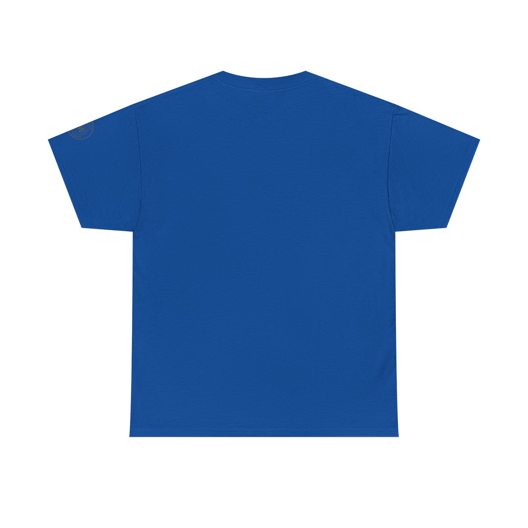Blue t-shirt by S&amp;W Gallus, presented on a white background.
