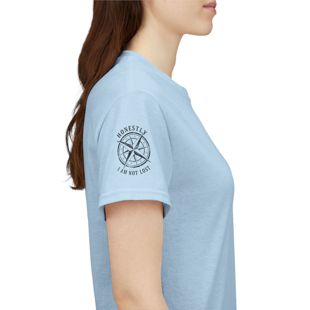 Honestly I am not lost Gallus Minimal Logo Tee — White Graphic T-Shirt