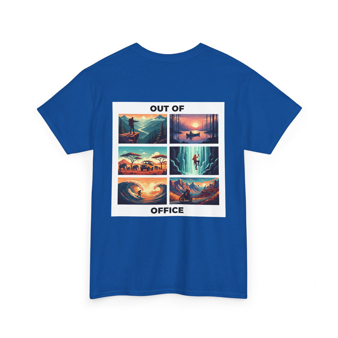 Out of Office Vacation Scenes Tee — Wanderlust Travel Graphic T-Shirt