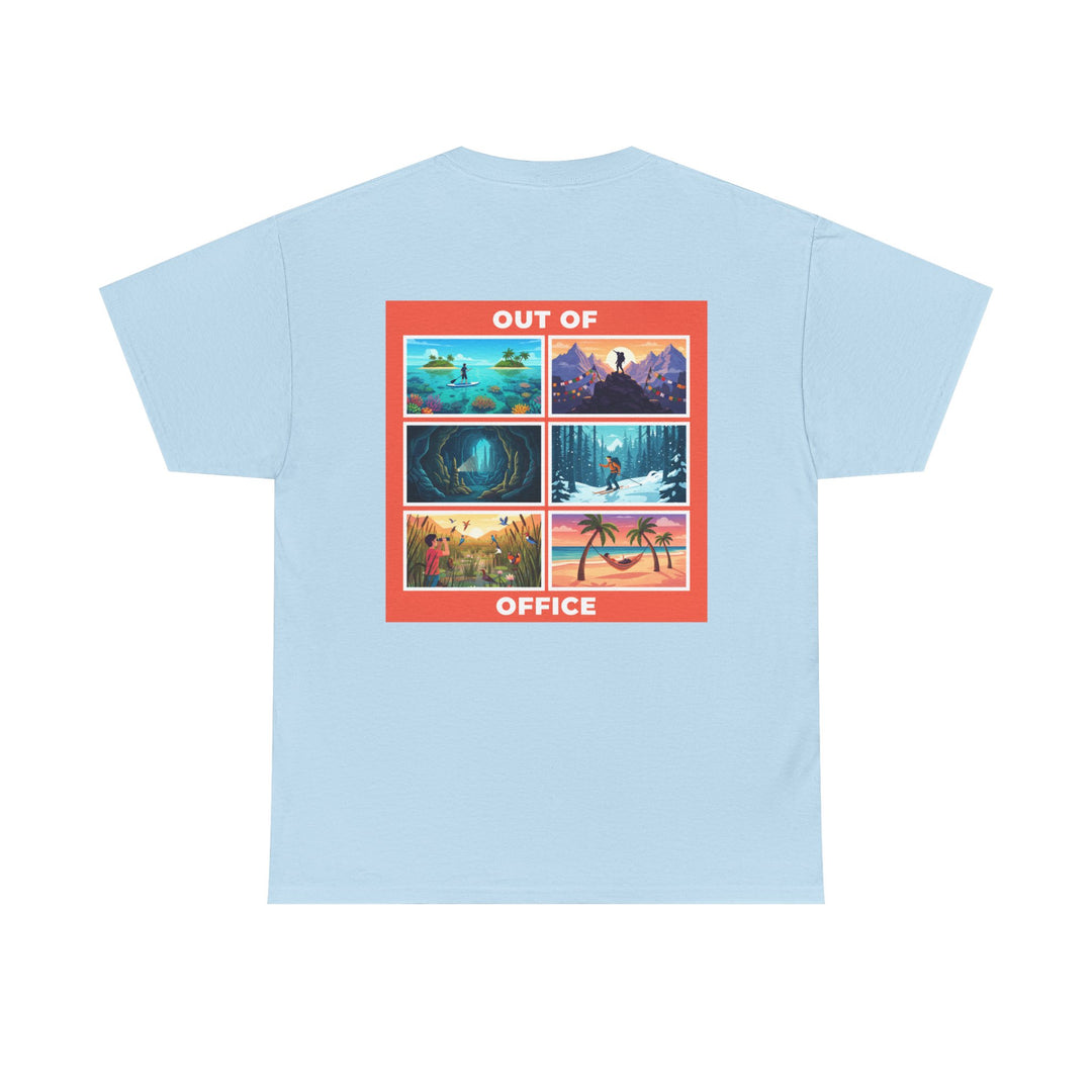 Out of Office Tee — Retro Travel Scenes Vacation Graphic T-Shirt