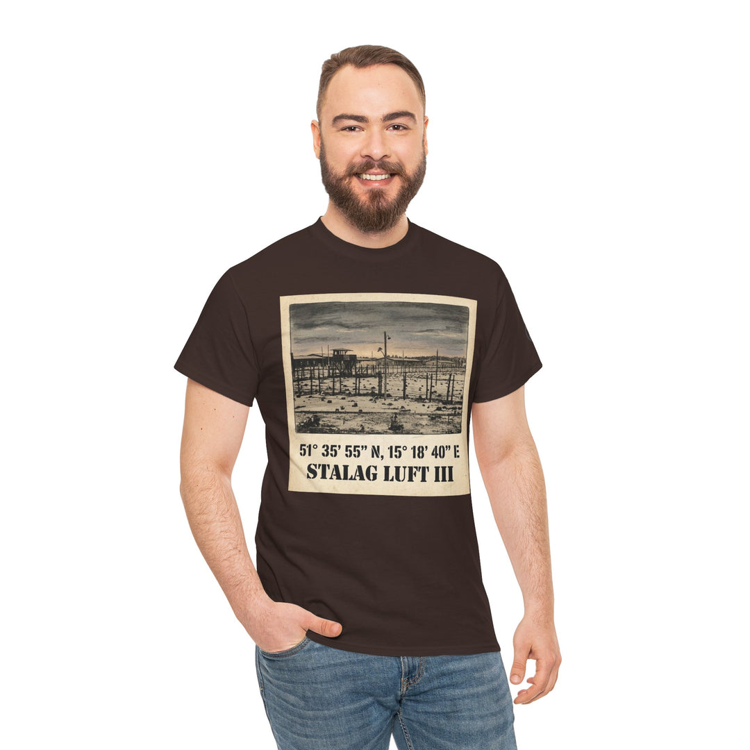 WW2 Stalag Luft III Coordinates Vintage Photo Tee
