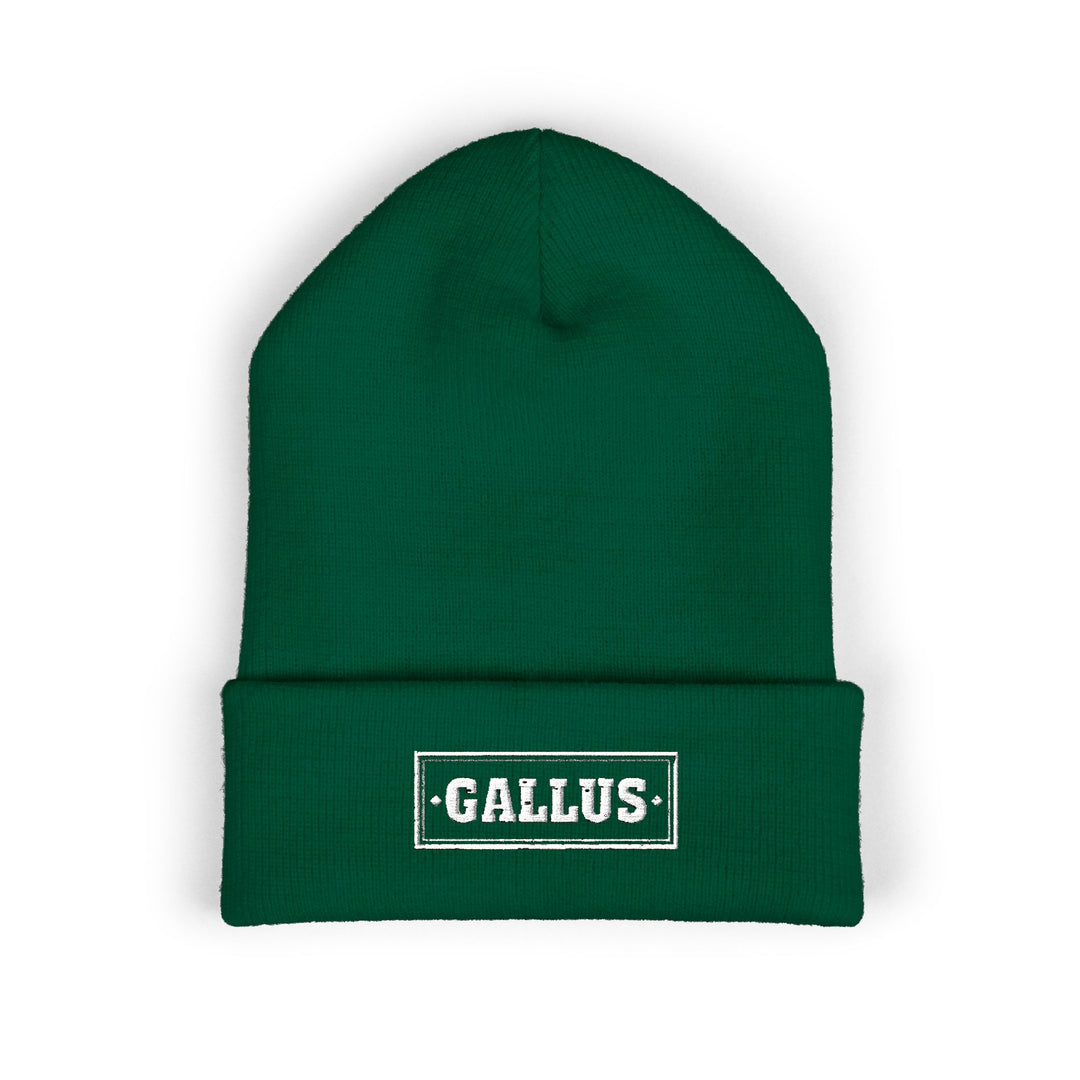 Gallus Embroidered Cuffed Beanie — Classic Knit Winter Hat