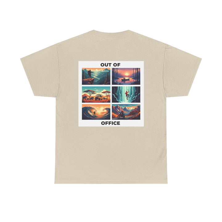 Out of Office Vacation Scenes Tee — Wanderlust Travel Graphic T-Shirt