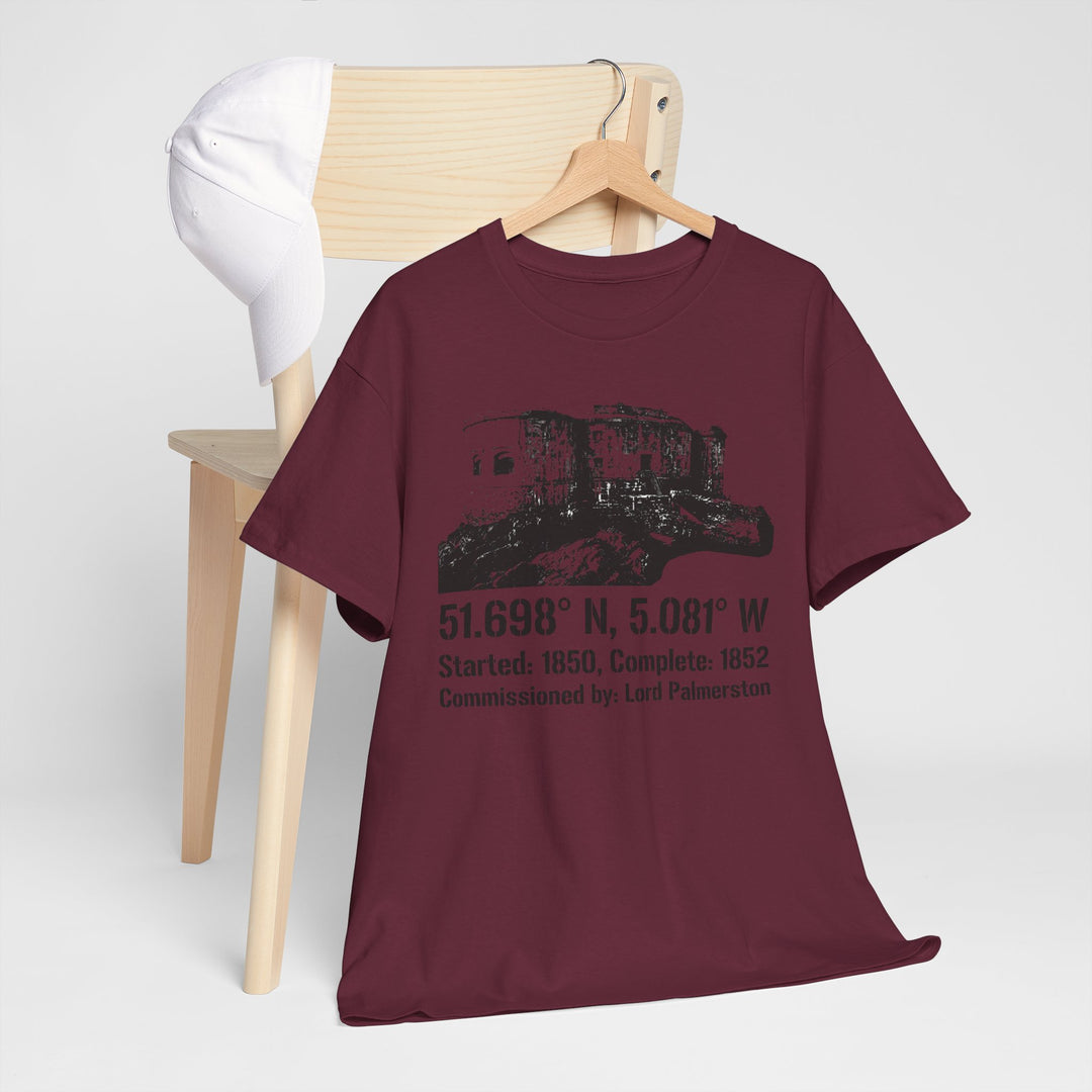 Stack Rock Fort T‑Shirt — Coastal Landmark Graphic Tee