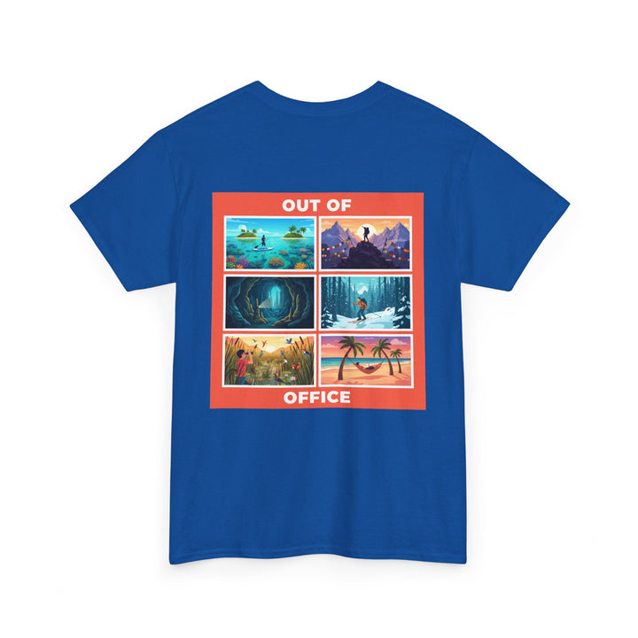 Out of Office Tee — Retro Travel Scenes Vacation Graphic T-Shirt