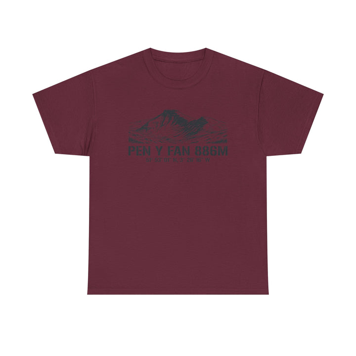 Pen y Fan 886m Graphic Tee | Vintage Elevation &amp; Coordinates