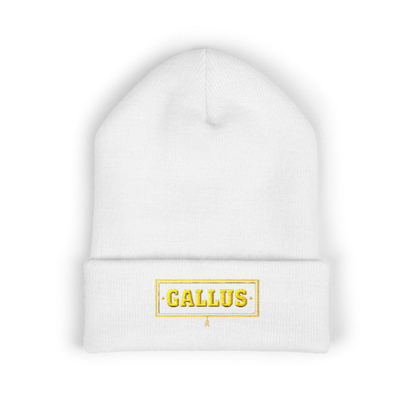 Embroidered "GALLUS" Cuffed Beanie – Classic Knit Winter Hat
