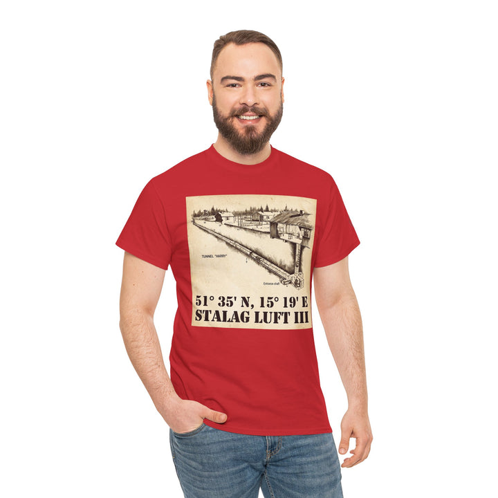WW2 Stalag Luft III Coordinates Graphic Tee