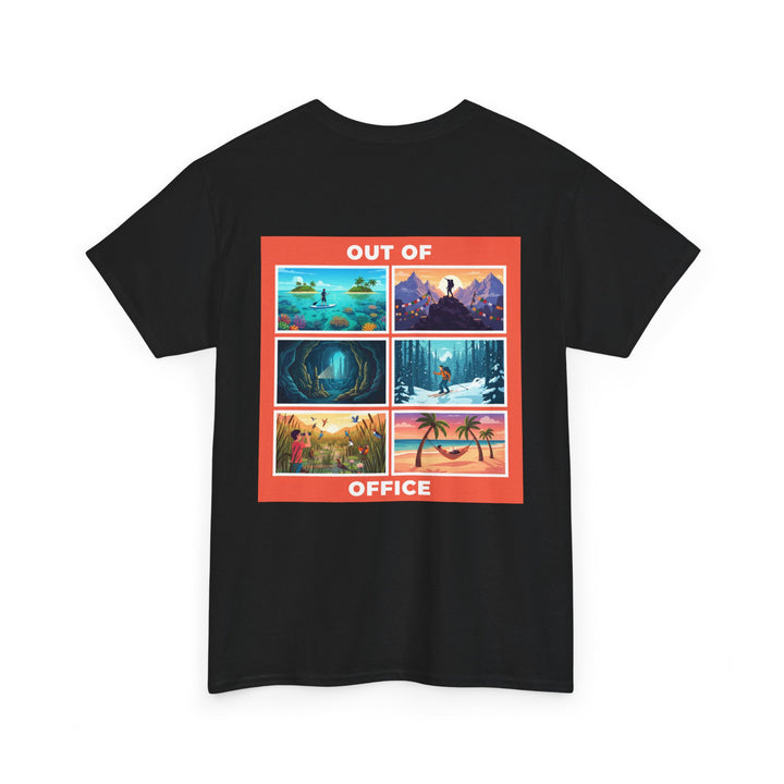 Out of Office Tee — Retro Travel Scenes Vacation Graphic T-Shirt