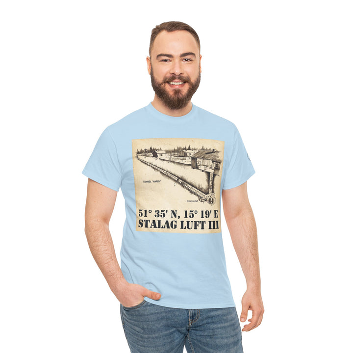WW2 Stalag Luft III Coordinates Graphic Tee