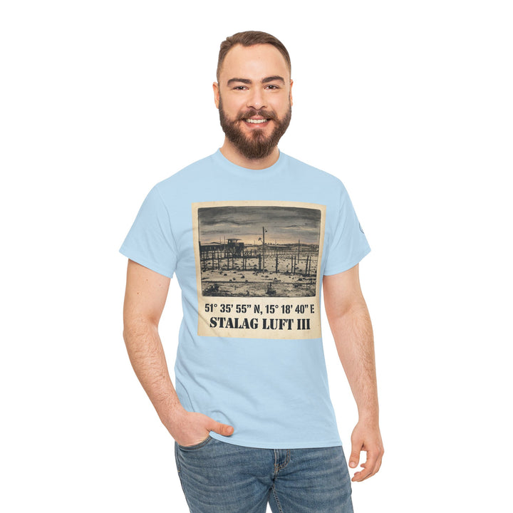 WW2 Stalag Luft III Coordinates Vintage Photo Tee