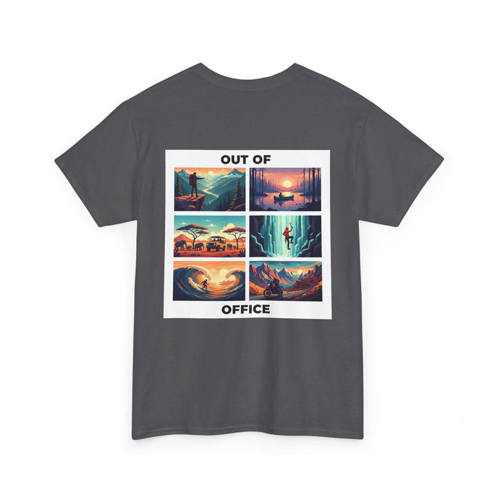 Out of Office Vacation Scenes Tee — Wanderlust Travel Graphic T-Shirt