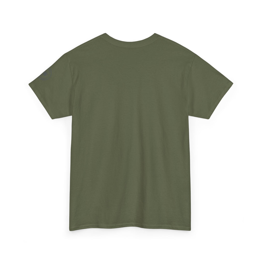 Olive green t-shirt by S&amp;W Gallus, featuring short sleeves and a round neck.