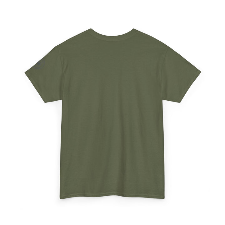 Olive green t-shirt by S&amp;W Gallus, featuring short sleeves and a round neck.