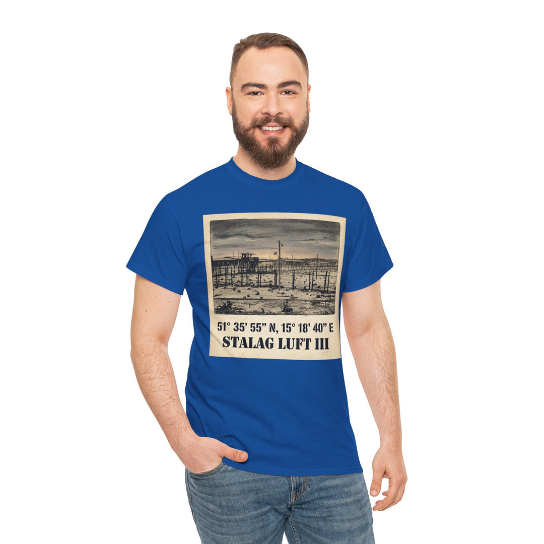WW2 Stalag Luft III Coordinates Vintage Photo Tee