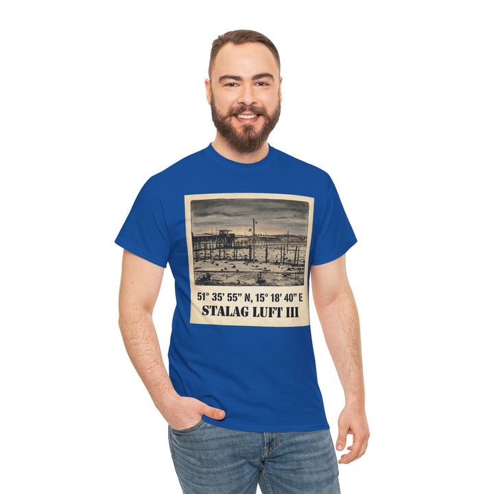 WW2 Stalag Luft III Coordinates Vintage Photo Tee